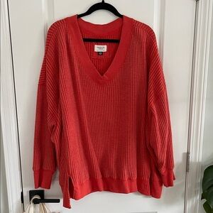 American Eagle Outfitters Red V-Neck Sweater